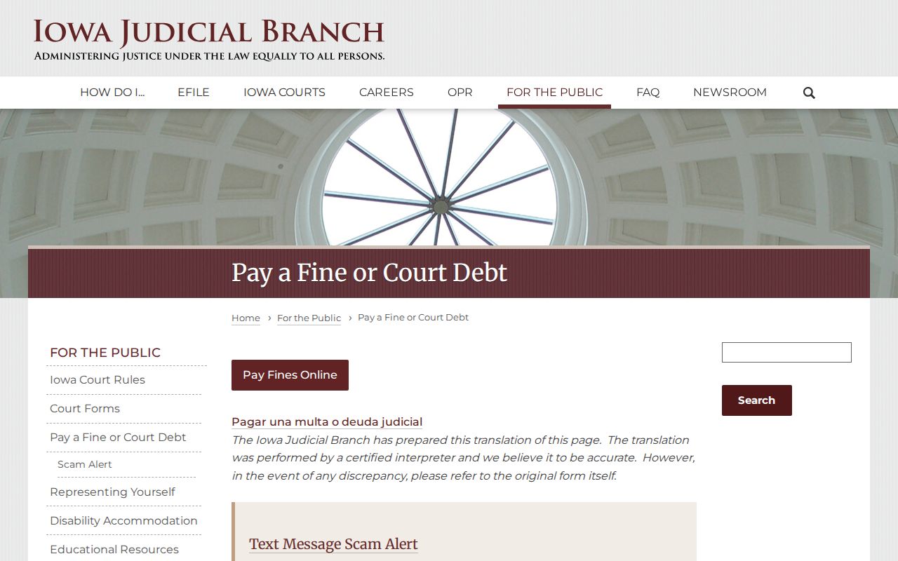 Iowa Falls criminal case search through Iowa District Court